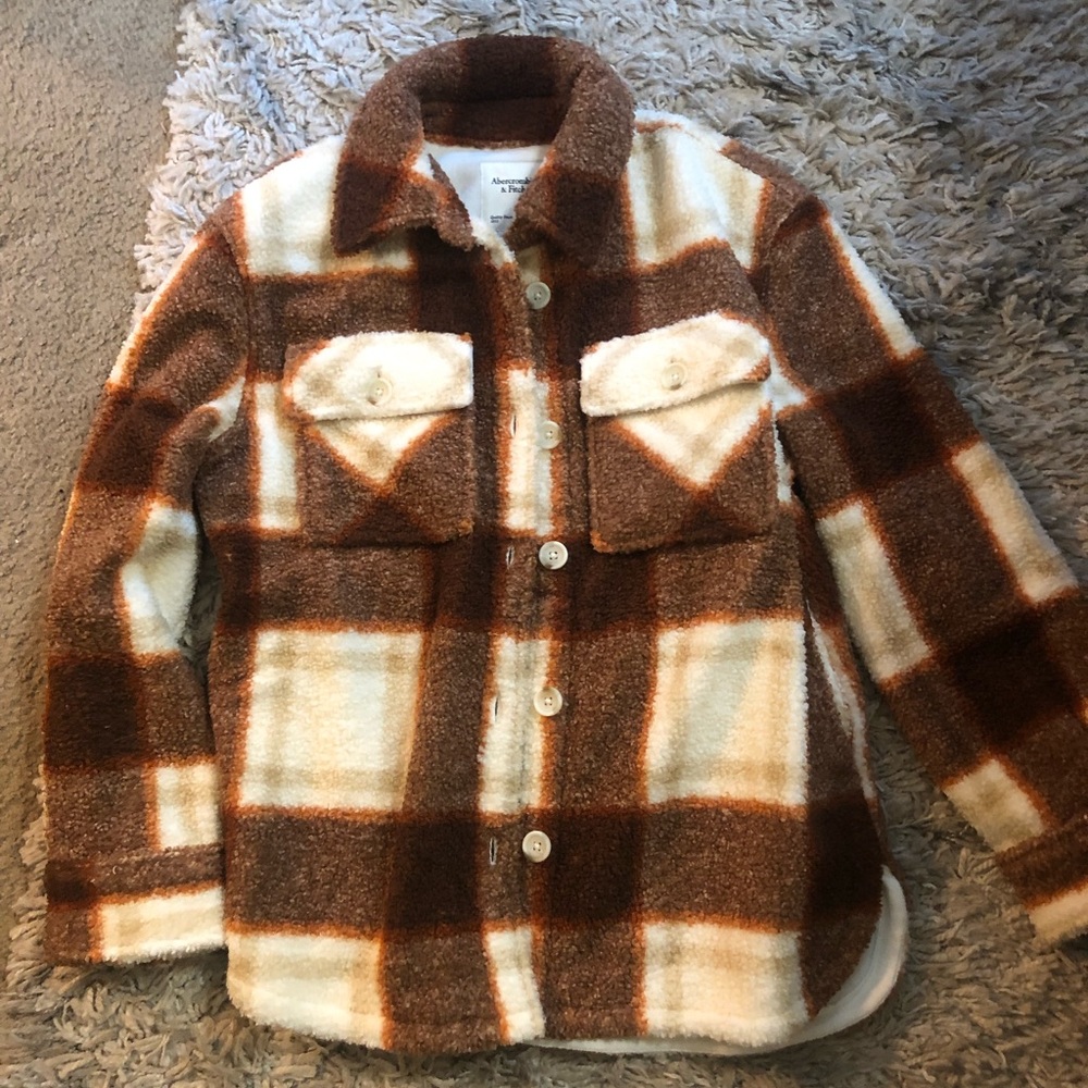 ABERCROMBIE Sherpa Shirt Jacket NWT - Picture 2 of 12